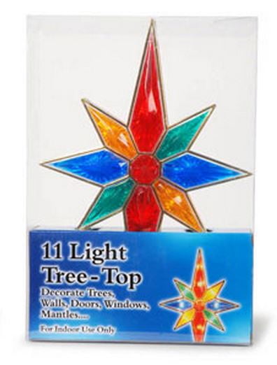 Details about   11.5" Colorful Multi Color Bethlehem Star TREE TOPPER Lights Christmas NEW 212L 