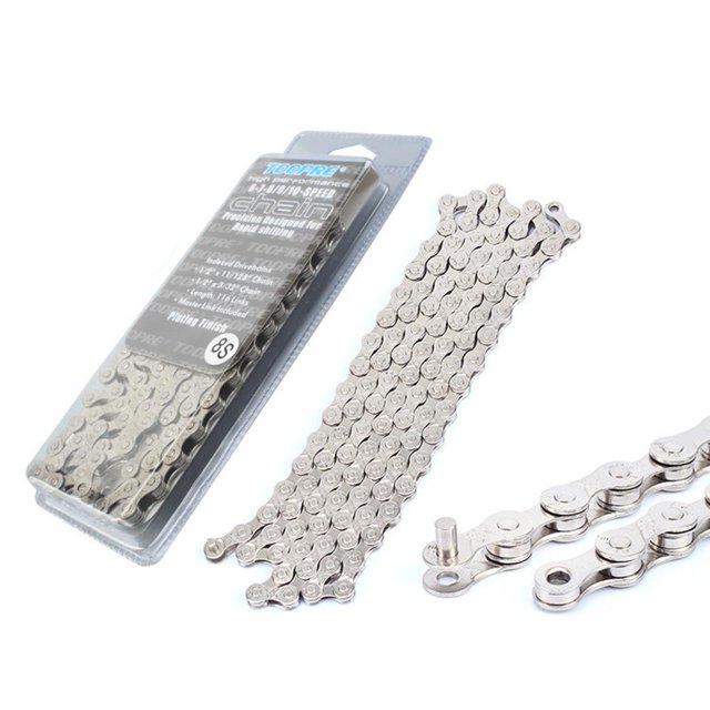 Cadena galvanizada de plata antioxidante para bicicleta de montaña y carretera Ehuebsd piezas de cadena de bicicleta 116 eslabones 678910 velocidades