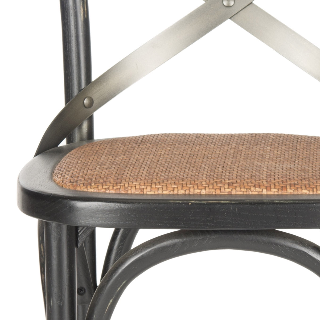SAFAVIEH Eleanor X-Back Rustic Bistro Bar Stool with Footrest, Distressed Hickory