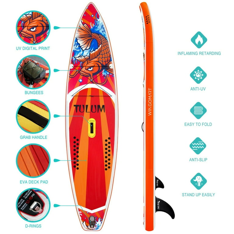 WINGOMART XL 12ft Inflatable SUP w/ Premium Accessories, Carry Bag