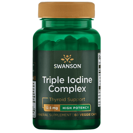 Swanson Mineral Supplements High Potency Triple Iodine Complex 12.5 mg Capsule 60ct