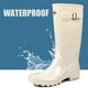 thumbnail image 4 of Botas de lluvia DKSUKO impermeables Wellington para mujer, color blanco brillante, 4 of 6