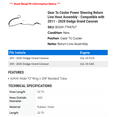 thumbnail image 2 of Gear To Cooler Power Steering Return Line Hose Assembly - Compatible with 2011 - 2020 Dodge Grand Caravan 2012 2013 2014 2015 2016 2017 2018 2019, 2 of 2