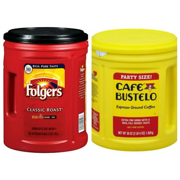 Folgers Coffee Classic 48 Ounce, Cafe Bustelo 36 Ounce