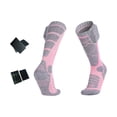 thumbnail image 2 of Calcetines térmicos con calefacción y nanocompuesto para botas, calcetines eléctricos hasta la , calcetines de esquí, tejido elástico mejorado rosa, 2 of 8