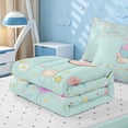 thumbnail image 5 of meiyoeat Pastel Flower Monogram K Zipper Twin Comforter Sets with Fitted Sheet and 2 Pillowcases,Rainbow Gradient Initial Zipper Bedding Set For Girl,Reversible,4 Pieces, 5 of 7