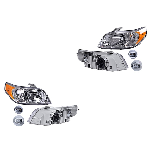 Par de Faros Aveo 2012 A 2018 Chevrolet Fdo Crom DEPO .