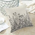 thumbnail image 4 of Black White Gray Pillow Covers 20x20 Inch Set of 2, Spring Wildflower Plant Throw Pillows Case,Seasonal Floral Outdoor Decorative Flowers Farmhouse Decor Cushion Covers for Home Sofa Bed Couch, 4 of 6