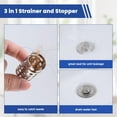 thumbnail image 3 of Neighborly NookUpgraded 3 in1 Bathroom Sink Stopper 2PCS Universal Pop Up Sink Drain Strainer,with Removable Stainless Steel Filter Basket Hair Catcher,for 1.1''~2.36'' Sink Basin Hole,Brushed Nickel, 3 of 12