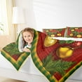 thumbnail image 4 of jejeloiu Christmas Tree Bedding Comforter Set,Gold Xmas Ball Twin Comforter Sets,Red Geometric Grid Bedding Set For Children,Microfiber Bedroom Decor Reversible,2-Piece, 4 of 8