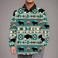 thumbnail image 4 of BiZtdJrK Mens Western Aztec Jacket Vintage Print Sherpa Warm Jackets Fleece Lined Ethnic Style Casual Zipper Winter Coat with Pockets 50% Percent Off Sales Today Army Green L, 4 of 5