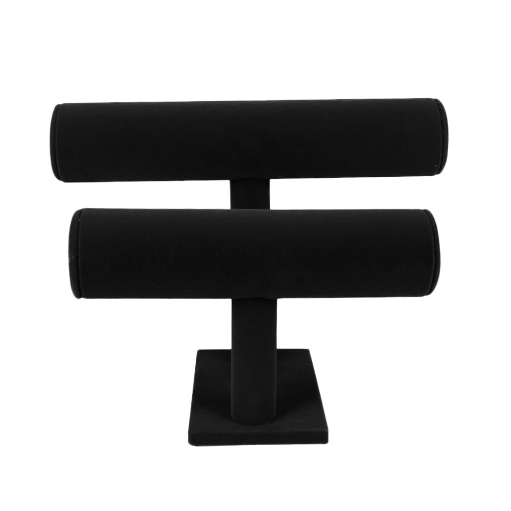 Black Velvet TBar Jewelry Rack Bracelet Necklace Stand Organizer