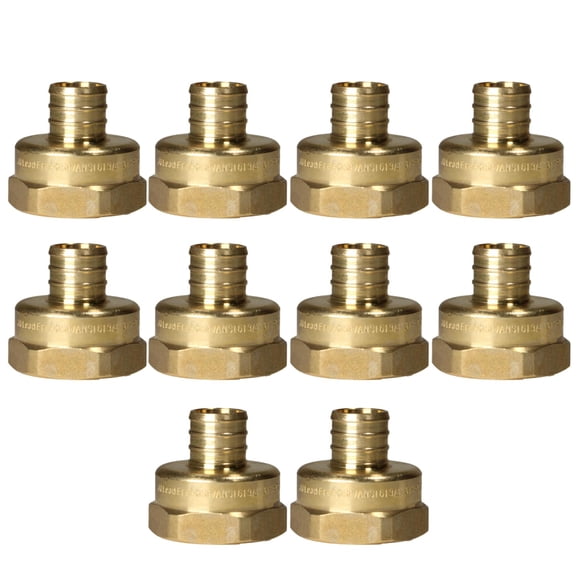 XFITTING 3/4 inch Pex x 1 inch Female NPT Adapter, 23-4-7=10X, 10 Pieces