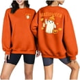 thumbnail image 3 of Jsaierl Womens Halloween Sweatshirts Plus Size Ghost Graphic Pullovers Soft Going Out Round Neck Long Sleeve Shirt Tops Halloween Party Supplies, Sizes S-2XL, 3 of 7