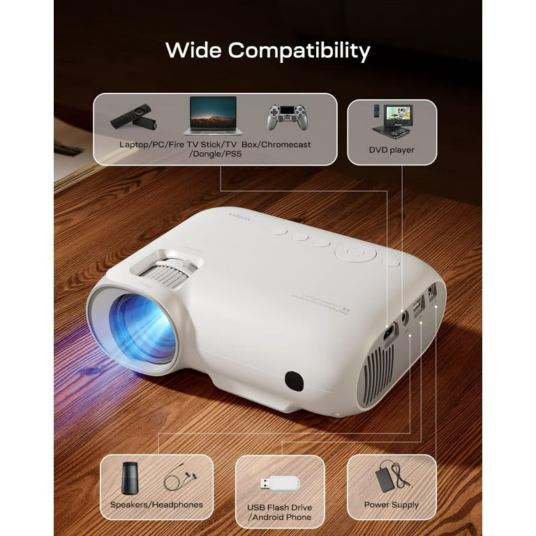 YOTON Video Projector With 5G Wifi and Bluetooth, Support 4K,15000 Lumens  Full HD Movie Projector,300 Display 