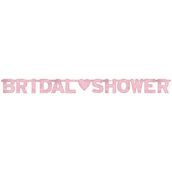 Amscan Large Bridal Shower Foil Banner Pink (1 Piece) 6.5 feet by 6 1/4 inches