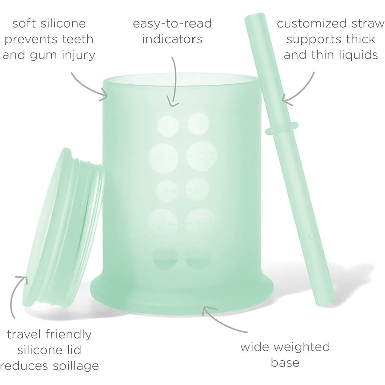 Lalo Little Cup Non-Toxic Silicone Straw Cup with Handles - Baby and  Toddler Sippy Cup - Mini Cup and Straw Training System 4oz Oatmeal