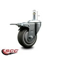 thumbnail image 2 of 3.5 Inch Thermo Rubber Swivel 7/16 Inch Stem Caster with Total Lock Brake, 2 of 2