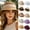 Beige, variant on Sun Hats for Women, Minimalist Flat-Top Straw Hat, Japanese British Vintage Elegant Hat for Summer Beach Seaside Vacation Purple