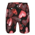 thumbnail image 4 of Kll Ladybugs And Red Hearts Men'S Casual Summer Beach Shorts Hawaiian Shorts With Pockets-Small, 4 of 9