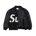 thumbnail image 2 of Supreme Men's Big Logo Chenille Varsity Jacket Black, from StockX, 2 of 3