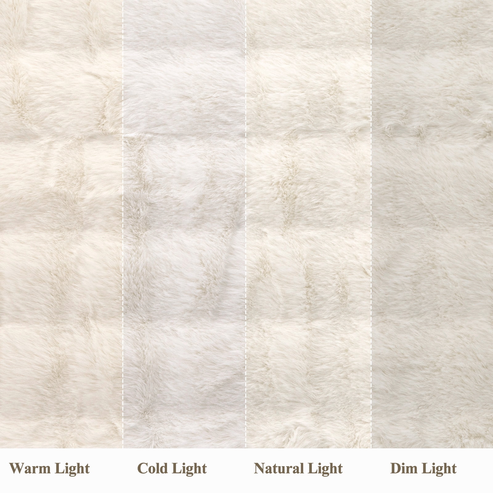 MJIAexp Faux Fur Throw Blanket for Couch, Cozy Soft Plush Thick Fuzzy Comfy Bubble Blanket and Fuzzy Plush Rabbit Fur Blanket for Sofa Bedroom Living Room, 60" x 80" Beige