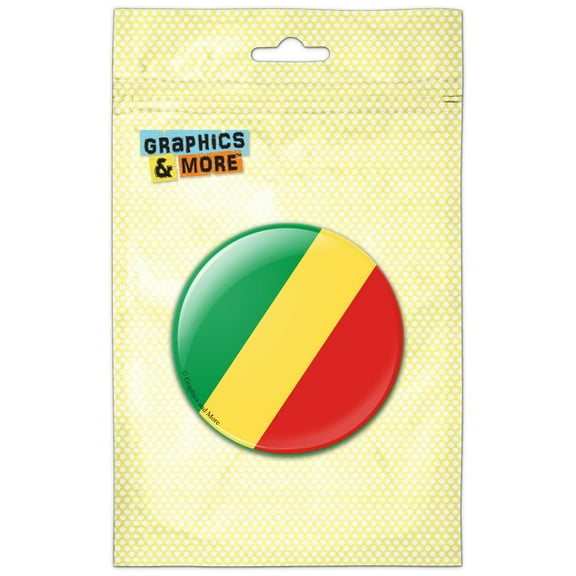 The Republic of The Congo National Country Flag Pinback Button Pin Badge