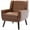 Faux Leather-Coffee, variant on UIXE Accent Chair Linen Fabric Armchair for Living Room Modern Arm Chair, Gray
