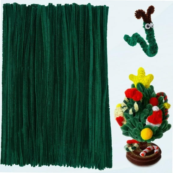 Pipe Cleaners 100 Pieces Chenille Stem Bulk Solid Color Pipe Cleaners for Halloween, Christmas DIY Craft Supplies Thick Golden Pipe Cleaners Chenille Stems
