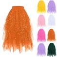 thumbnail image 1 of Sentmoon Sequin Skirt Plus Size High Waisted Solid Color Spring Long Skirt Pleated Gauze Skirt Holiday Trendy for Office, Work, and Professional Settings M, 1 of 6