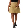 thumbnail image 4 of Women's Plus Size SkirtLine Casual Above Knee Zipper Front Flare Skirts Khaki 2X, 4 of 7
