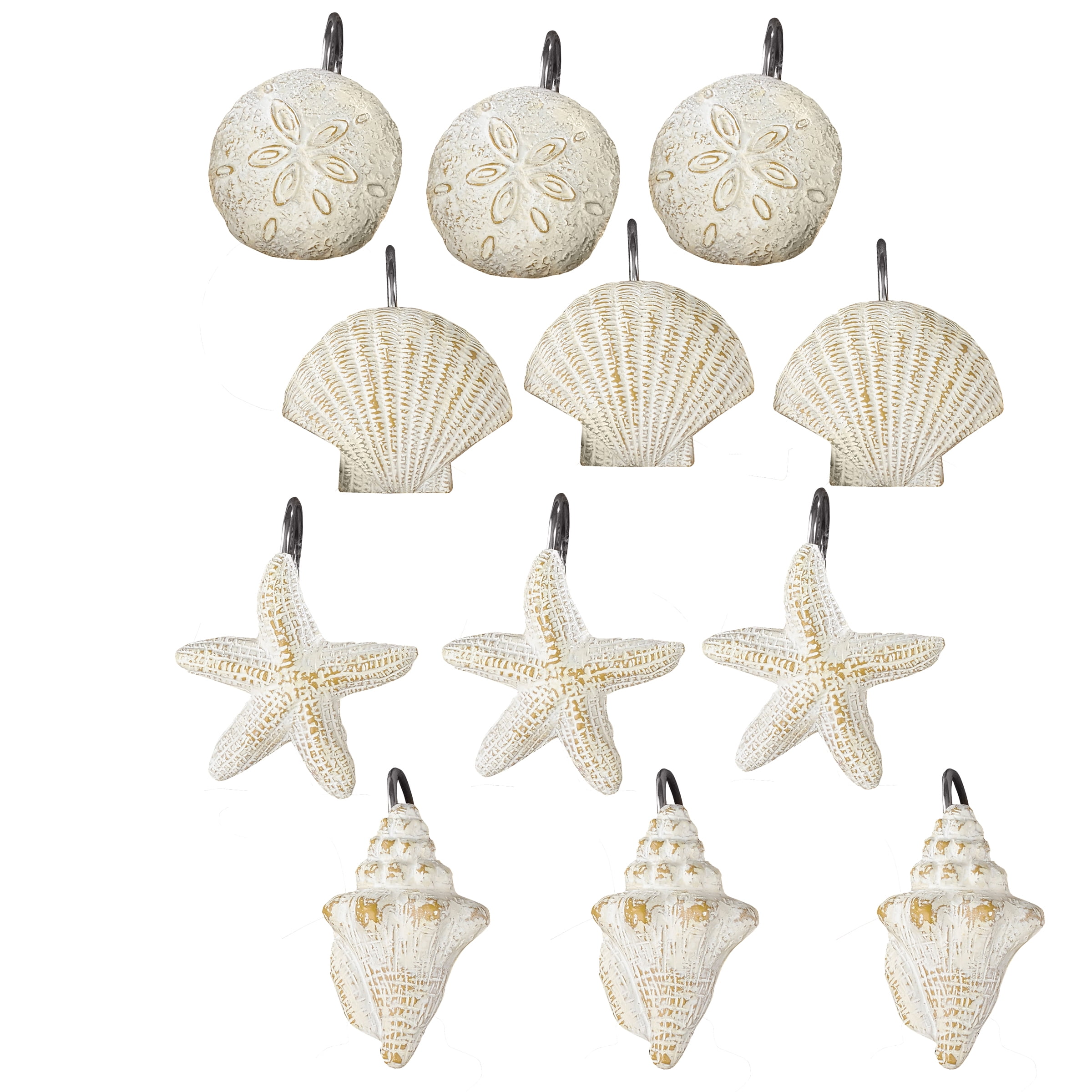 Park Designs Shells Shower Curtain Hooks Set of 12