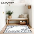 thumbnail image 3 of ODIKA 6'x9' Machine Washable Non-Slip Area Rug, Chic Black with Decorative Floral Motif for Entryways High Traffic Rug, White, 61499, 3 of 7