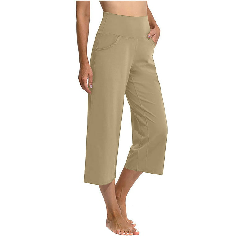 RYRJJ Womens Yoga Pants with Pockets Straight-Leg Loose Comfy