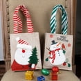 thumbnail image 3 of Christmas Gift Handbag Multipurpose Reusable Tear-resistant Large Capacity Striped Handle Gift Packing Burlap Cartoon Santa Claus Snowman  Candy Grocery Bag Festival Supplies Snowman, 3 of 11