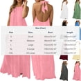 thumbnail image 4 of Zynoxe Backless Dress Women Summer Halter Neck Maxi Dress Solid Color Sleeveless Smocked Flowy Beach Vacation Long Dresses for Women Red 28, 4 of 7