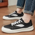 thumbnail image 3 of Men'S Premium Casual Sneakers - Black & White Low-Top Lace-Up Shoes with Breathable Fabric Upper, Durable Rubber Sole, and Comfortable Design for Everyday Wear, 3 of 9