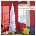 thumbnail image 4 of HOMCOM 8' Artificial Pencil Christmas Tree, Slim Xmas Tree with 618 Realistic Branch Tips and Plastic Stand, White, 4 of 9
