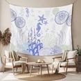 thumbnail image 2 of Coastal Purple Tapestry for Bedroom Wall Hanging Tapestry, Ocean Coral Starfish Jellyfish Seahorse Ceiling Backdrop Tapestries Poster Blanket Wall Decor for Teens Room Living Room Dorm 55" x 73", 2 of 8