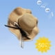 thumbnail image 3 of Sombrero de paja con protección solar para mujer, de 54 a 58 cm, con lazo de lunares y cinta plegable, para verano, para exteriores, playa, grandes aleros, 3 of 5