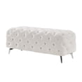 thumbnail image 5 of Button-Tufted Ottoman Bench, Upholstered Velvet Footrest Stool Accent Bench for Entryway Living Room Bedroom., 5 of 8