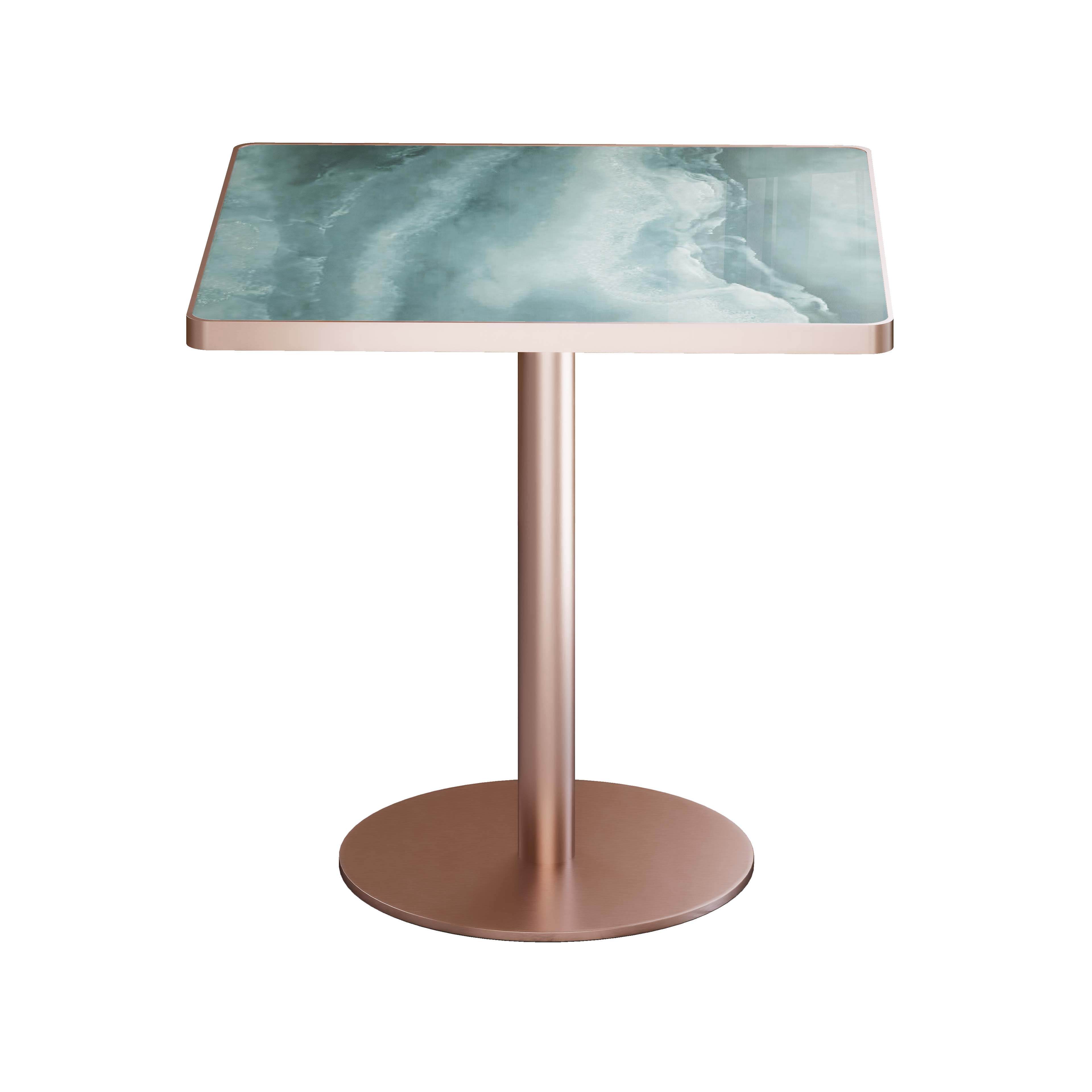 Square Modern Dining Table 31.5" Bistro Tulip Table with Faux Marble Top, White
