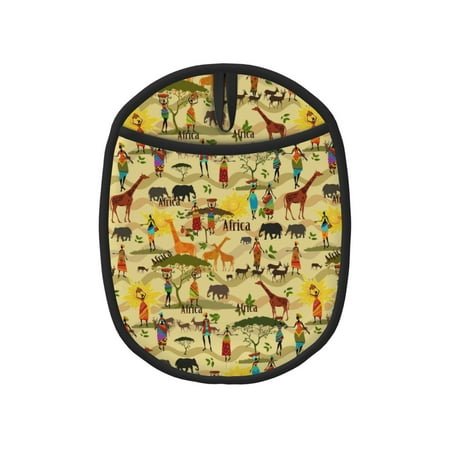 

Sikiie Ethnic African Silicone Pot Holders Oven Mitts Heat Resistant Hot Pads Non Slip Pot Holder for Kitchen Baking and Cooking 9.4 x 7.5 Inches