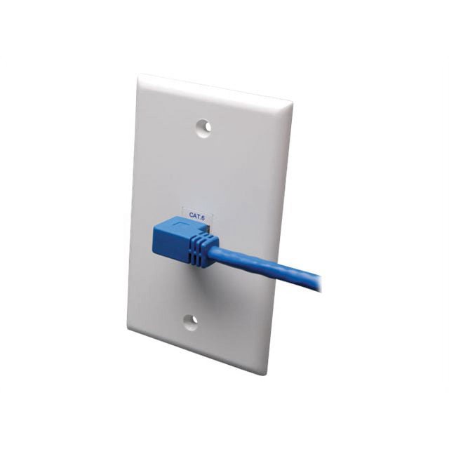Eaton Tripp Lite Series CAT 6 (RJ45 Cat6 3 ft Right-Angle Gigabit Molded UTP Ethernet Cable Right-Angle M to RJ45 M), Blue, (0.91 M) - Câble de Raccordement - RJ-45 (M) à RJ-45 (M) - 3 Pi - - Connecteur Coudé Moulé, Toronné - Bleu
