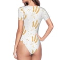 thumbnail image 4 of Naloa Wheat Women's Short-Sleeved Onesie, One-Piece Swimsuit for Parties, dates, clubs - X-Large, 4 of 9