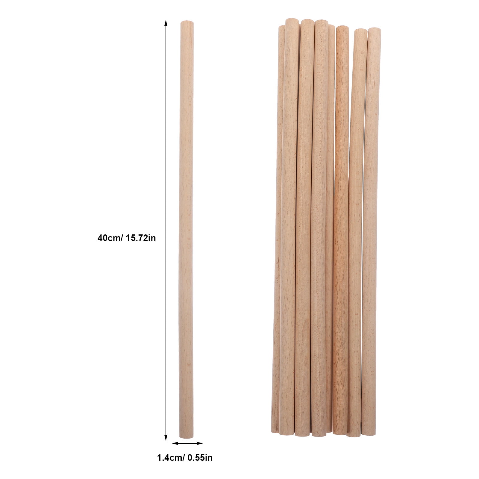 Luxshiny 10Pcs Wooden Stick Khaki Beech Wood for Crafting Educational Activities