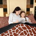 thumbnail image 5 of Manfei Simple Giraffe Print King Bedding, Minimalist Abstract King Bed in a Bag, Brown Red, Black Reversible, 7pcs, 5 of 6