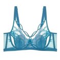 thumbnail image 1 of Sujetador de látex ultrafino con copa de cristal, transpirable, suave, con aros, de encaje, sexy, ropa interior, sujetador acolchado - Turquesa, 1 of 5