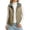 Khaki, variant on LUVDA Women's Quilted Puffer Vest with Fleece Collar - Sleeveless Zip Up Warm Jacket for Casual Fall Winter Layering