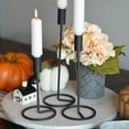 thumbnail image 2 of Cylinder Top Taper Candle Holders, Set of 3, Artisan Crafted, Finished in Black, Hand Rubbed Iron, 12.5, 10.25, and 7.75 Inches Tall, 2 of 6